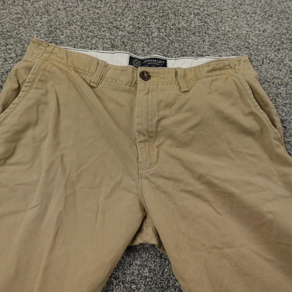 VTG‎ American Eagle Pants Mens 33X32 Beige Brown Tan Chino Relaxed Straight Y2K